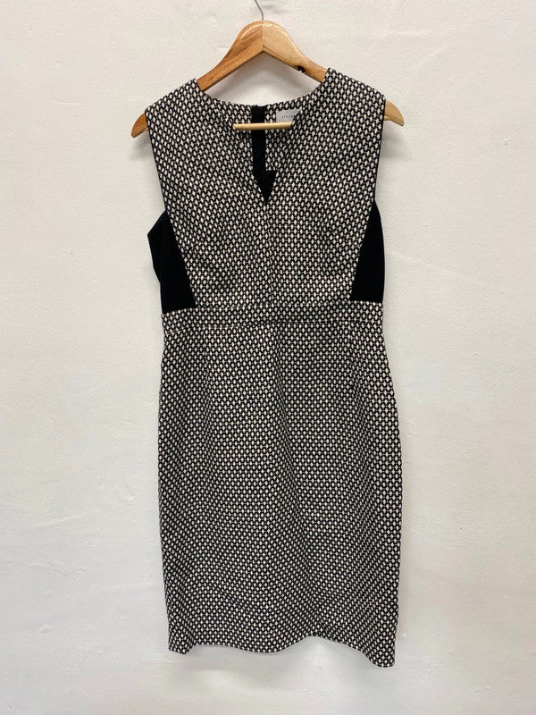 Fabulous Jigsaw monochrome formal Dress UK12 Black CE060