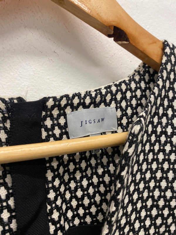 Fabulous Jigsaw monochrome formal Dress UK12 Black CE060