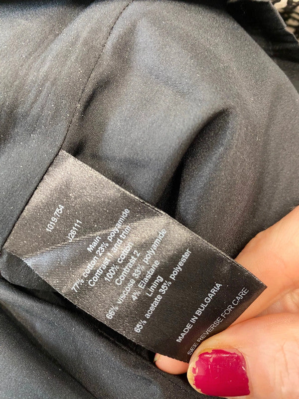 Fabulous Jigsaw monochrome formal Dress UK12 Black CE060