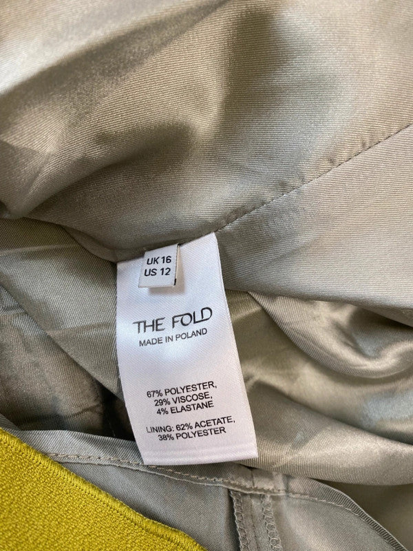 Fabulous The Fold London Ellen Dress Uk14 Olive green midi CE060