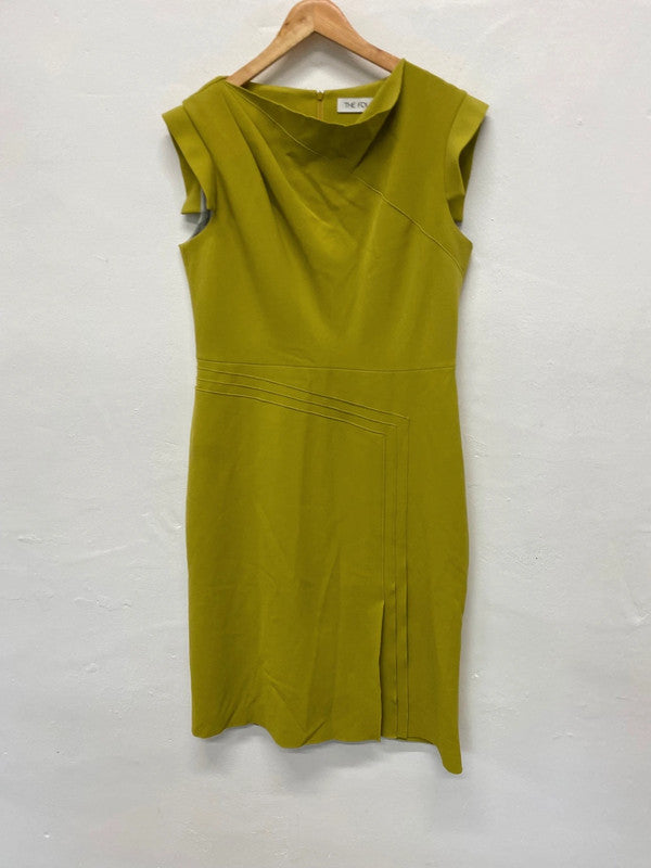 Fabulous The Fold London Ellen Dress Uk14 Olive green midi CE060
