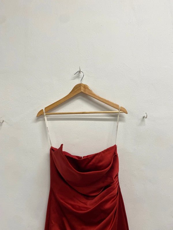 Fabulous Kelsey rose Dress Uk 8 Red ruched prom FS128