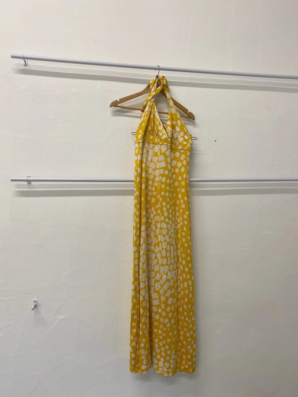 Fabulous Rare Diane Von Furstenberg yellow vintage maxi dress UK6 KR0022