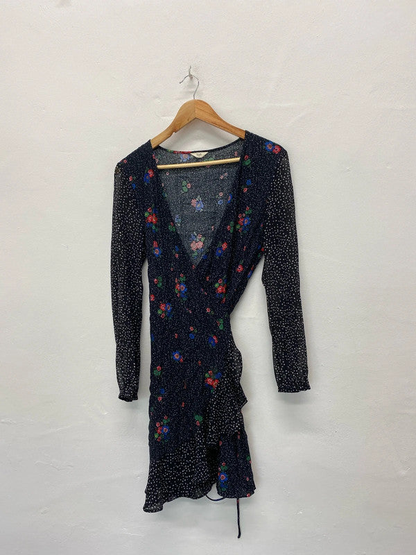 Amazing boho Spanish flair Hush wrap mini dress Uk10 KR0022