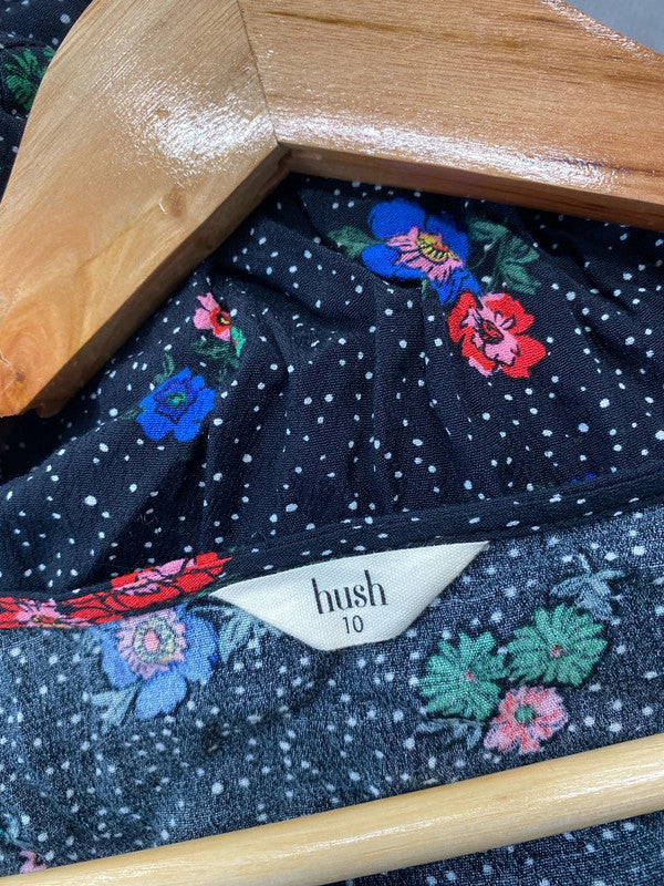 Amazing boho Spanish flair Hush wrap mini dress Uk10 KR0022