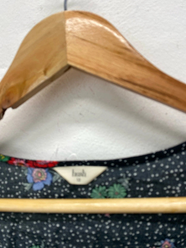 Amazing boho Spanish flair Hush wrap mini dress Uk10 KR0022