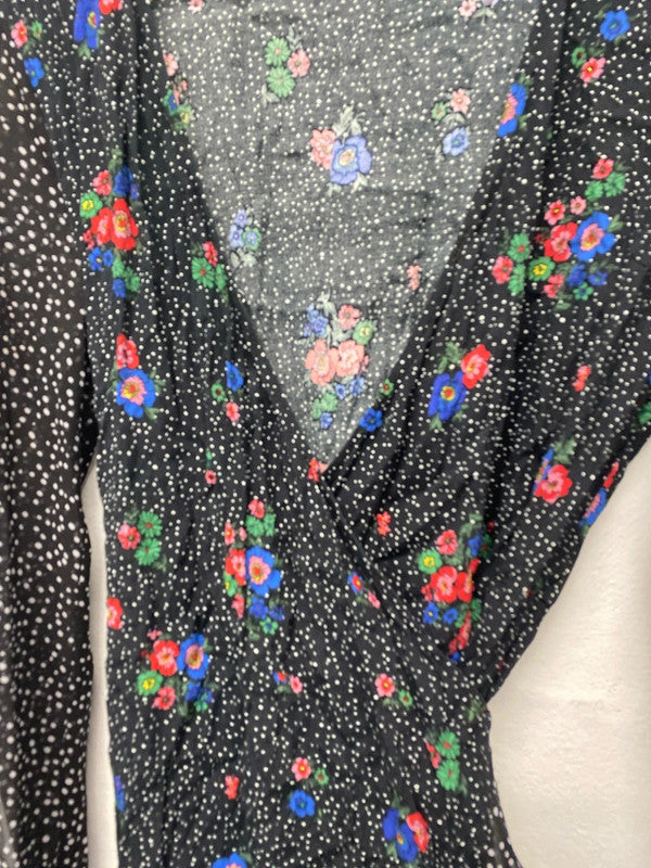 Amazing boho Spanish flair Hush wrap mini dress Uk10 KR0022