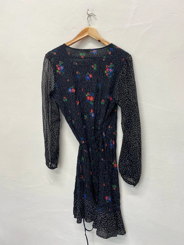 Amazing boho Spanish flair Hush wrap mini dress Uk10 KR0022