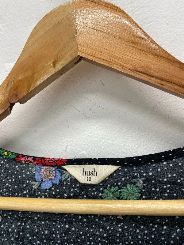 Amazing boho Spanish flair Hush wrap mini dress Uk10 KR0022