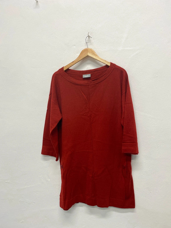Fabulous burnt Orange loose tunic jumper dress Uk16 LJ446