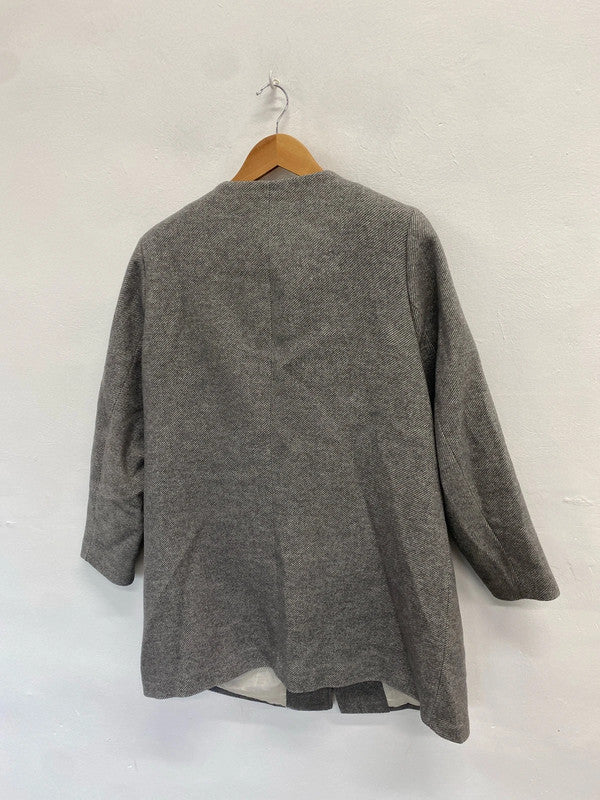 Gorgeous grey wool blend h&m pea coat UK 22 LJ446