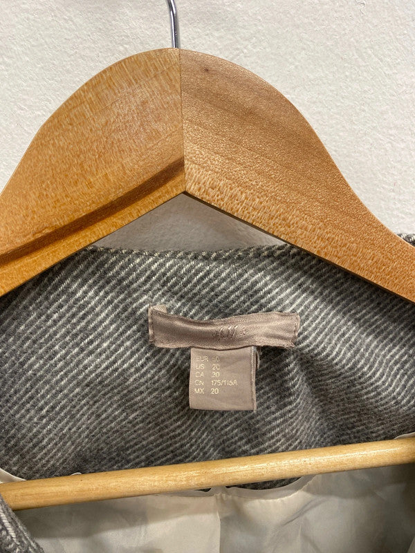 Gorgeous grey wool blend h&m pea coat UK 22 LJ446