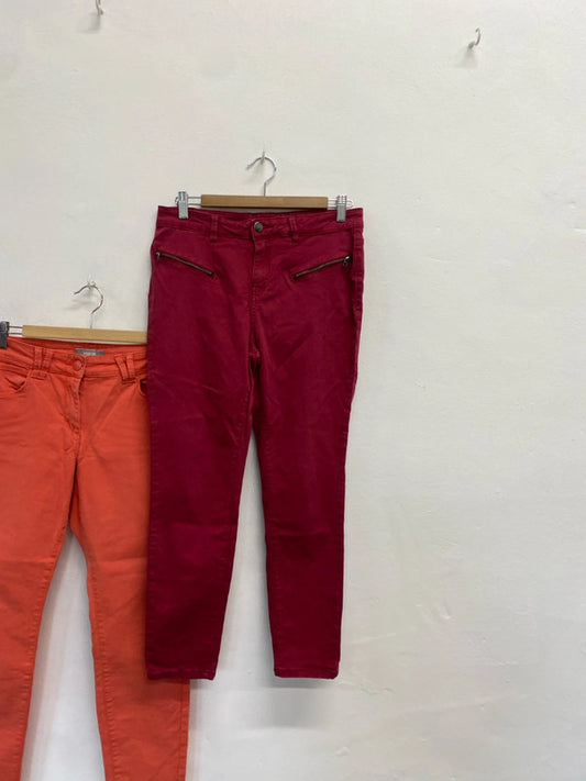 Gorgeous duo of tu skinny jeans red orange UK 14 #1 LJ446