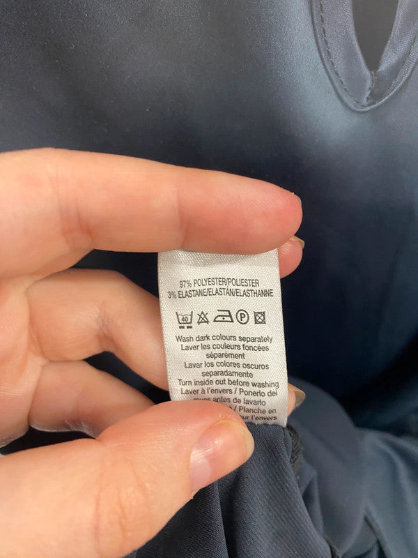 Fabulous Topshop Dark Green Satin Puff Sleeve Blouse UK12 TM447