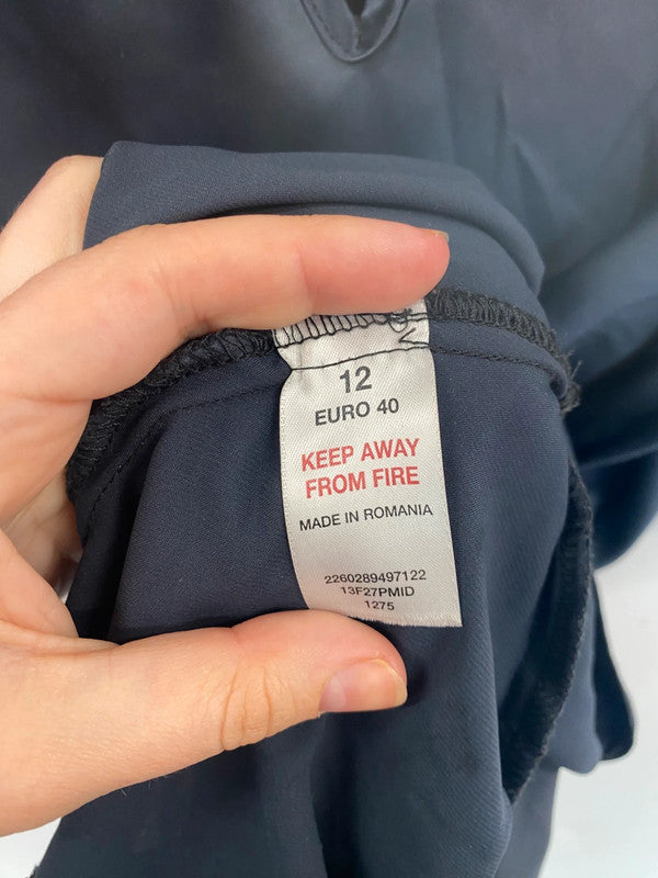 Fabulous Topshop Dark Green Satin Puff Sleeve Blouse UK12 TM447