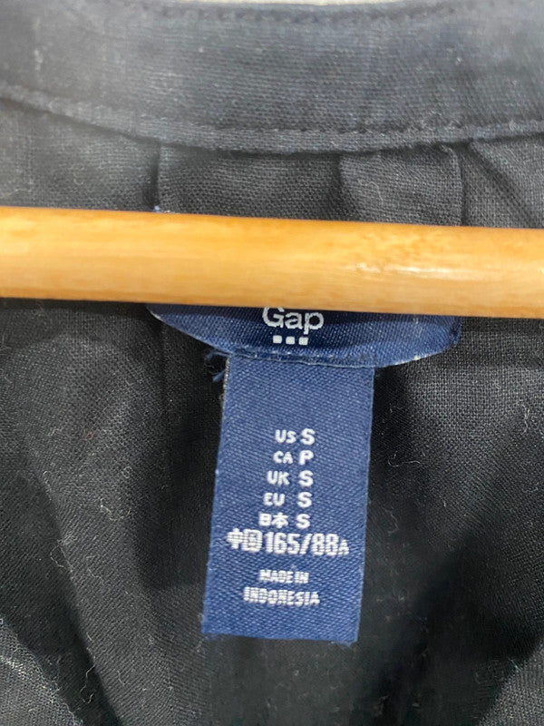 Fabulous Gap Black Boho Linen Blend Cami Vest Top UK S TM447