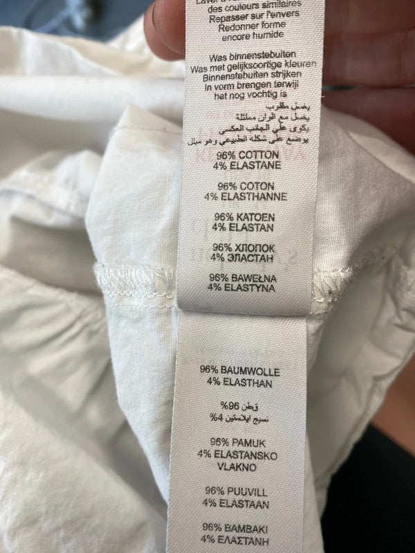 Super Chic preppy cotton top large frill collar Uk14 off white MBM01