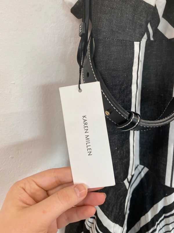 Fabulous Karen Millen Monochromatic Halterneck Midaxi Dress UK8 FF001