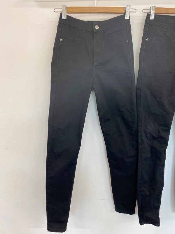 Fabulous River Island Stylish Black Skinny Jeans Trio UK6 #434 KM004