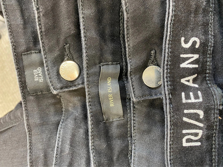 Fabulous River Island Stylish Black Skinny Jeans Trio UK6 #434 KM004