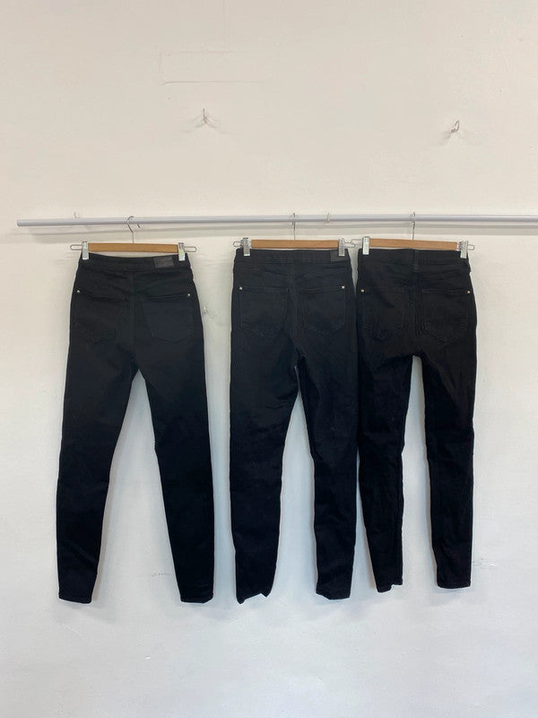 Fabulous River Island Stylish Black Skinny Jeans Trio UK6 #434 KM004