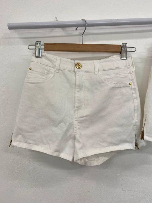 Fabulous River Island Ivory Y2K Vibes Denim Shorts Trio UK6-8 #435 KM004