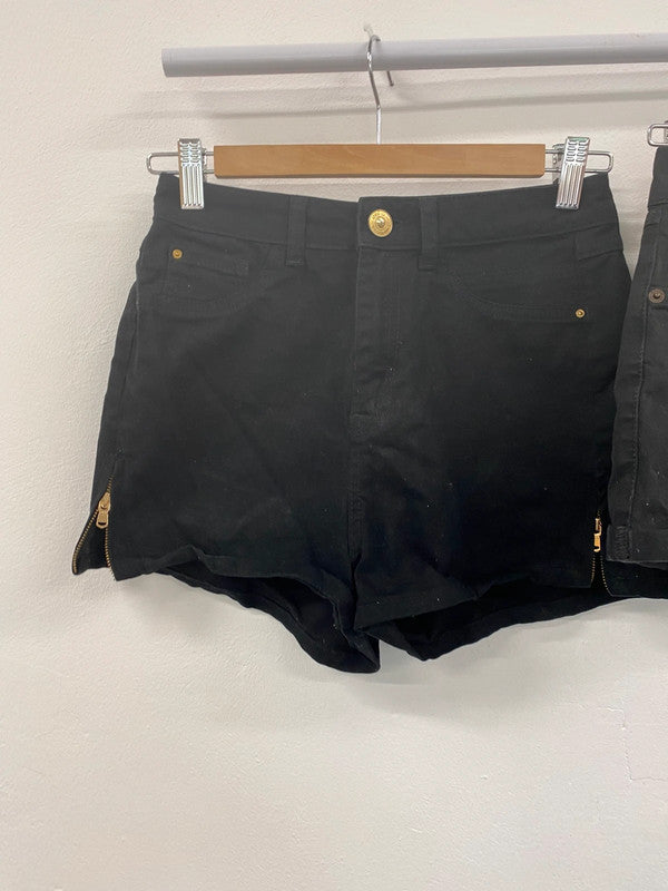 Fabulous River Island Black Stylish Denim Shorts Trio UK8 #437 KM004