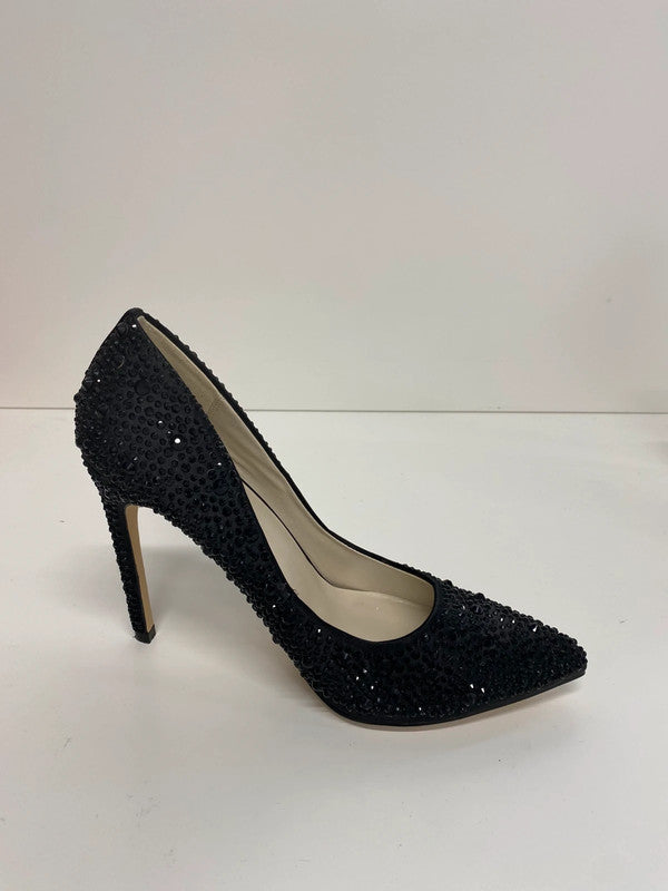 Fabulous Karen Millen Black Crystal Embellished Court Shoes UK6 MW001