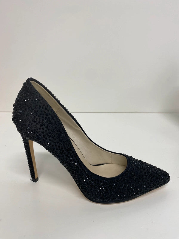 Fabulous Karen Millen Black Crystal Embellished Court Shoes UK6 MW001
