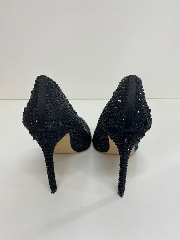 Fabulous Karen Millen Black Crystal Embellished Court Shoes UK6 MW001