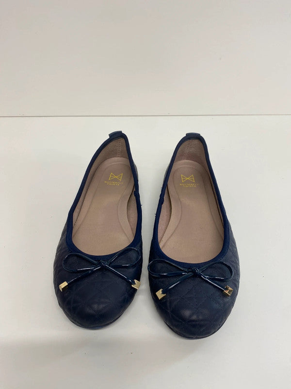 Fabulous Butterfly Twists Navy Quilted Ballet Flats UK6 MW001
