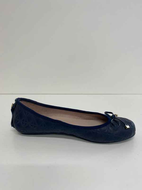 Fabulous Butterfly Twists Navy Quilted Ballet Flats UK6 MW001