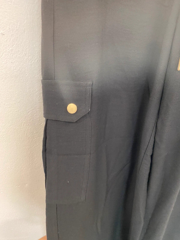 Fabulous Mint Velvet Black Y2K Vibes Wide Leg Cargo Trousers UK10 R LG005