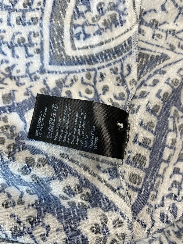 Fabulous John Lewis Classy midi dress Navy Greek pattern Uk16 AH451