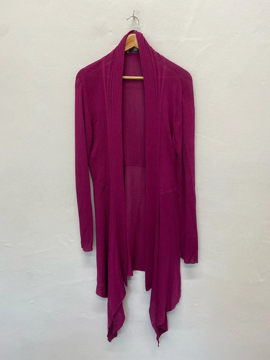 Fabulous Chesca Lagenlook waterfall cardigan Uk16 Cerise pink AH451