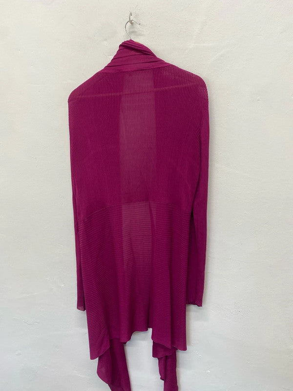 Fabulous Chesca Lagenlook waterfall cardigan Uk16 Cerise pink AH451