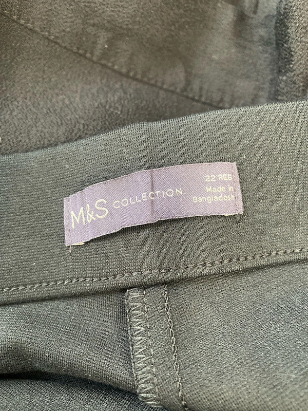 Fabulous duo Of M&S elasticated waist wide leg trousers Uk22 regular #5 HB452