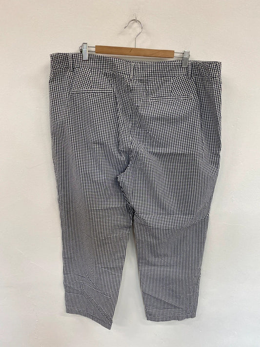 Fabulous M&S Monochrome Gingham Straight Leg Trousers UK22 HB452