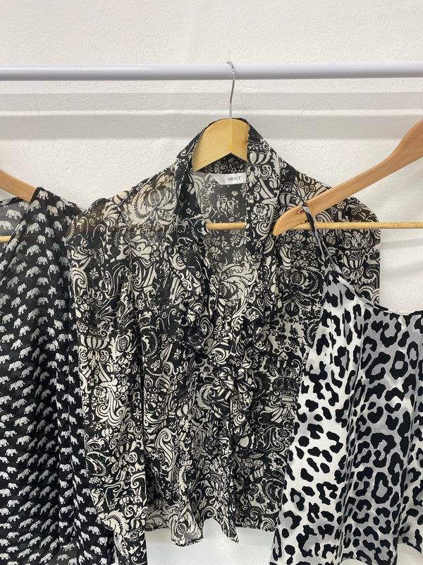 Fabulous bundle of monochrome blouses Uk10 Next #556 LG276