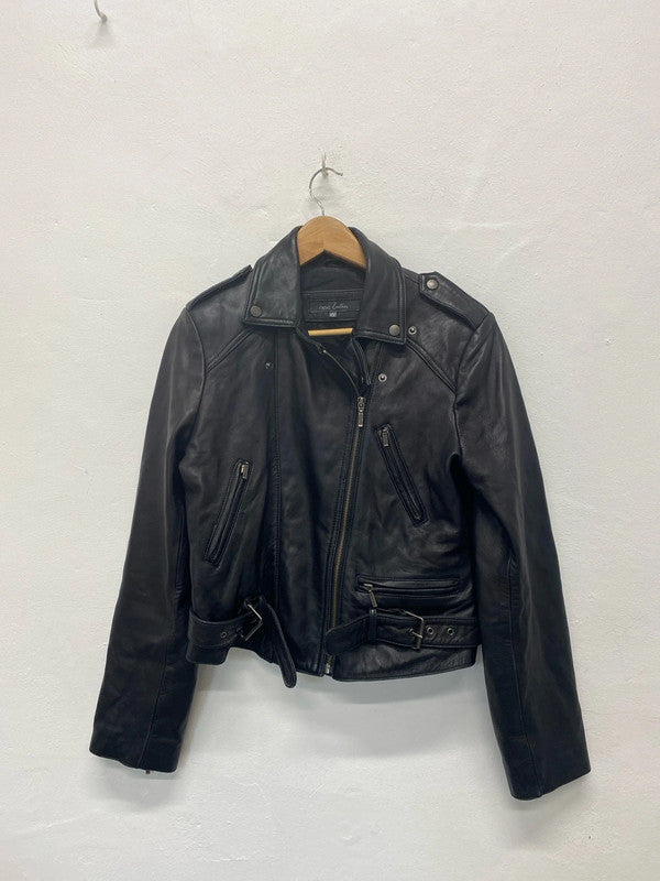 Fabulous Next Leather biker jacket Uk14 butter soft LG276