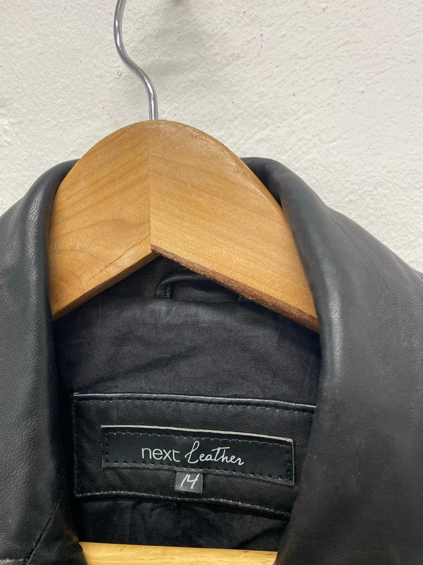 Fabulous Next Leather biker jacket Uk14 butter soft LG276