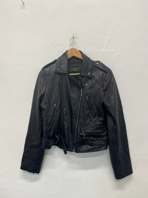 Fabulous Next Leather biker jacket Uk14 butter soft LG276