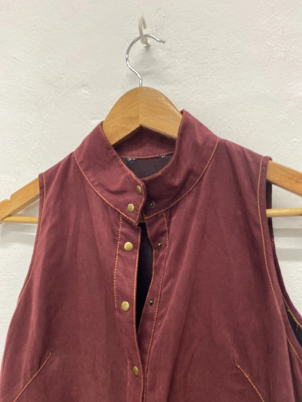 Fabulous vintage Faux suede burgundy midi dress Uk10/12 LG276