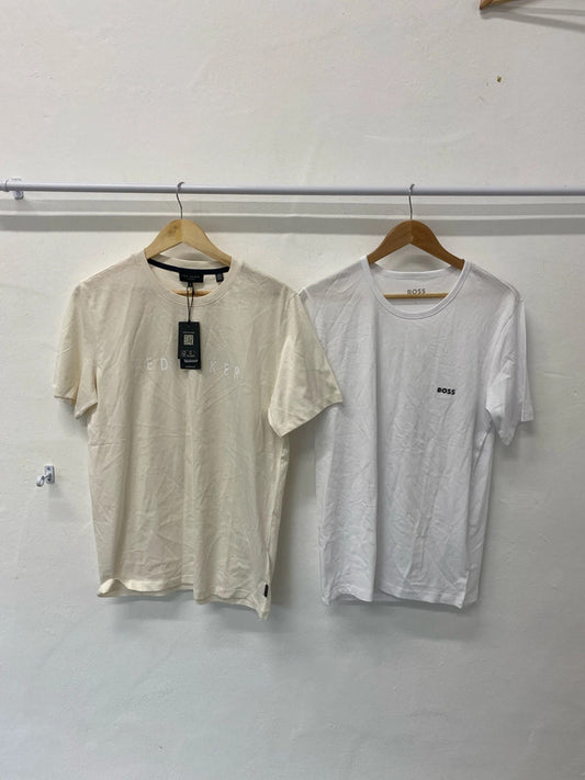 Fabulous Duo of Mens designer T shirts Ted Baker & Hugo boss Mens L #557 LG276