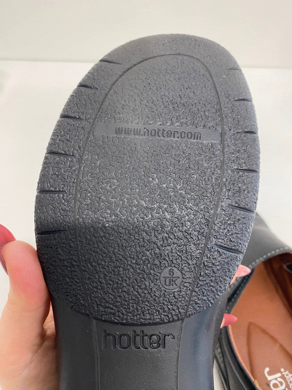 Fabulous Hotter Black Shout Leather Comfort Shoes UK6 DB457