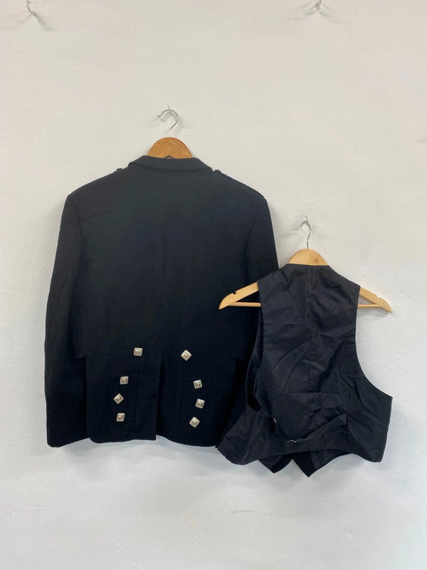Classic Traditional Prince Charlie Kilt Jacket & Waistcoat UK 40S/R #110 MD001