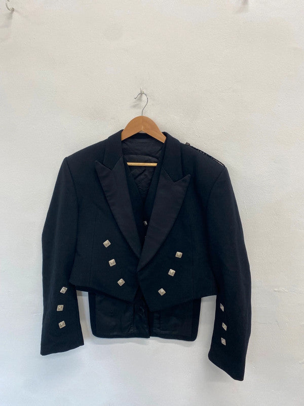 Classic traditional kilt jacket & waistcoat Prince Charlie UK42 short #104 MD001