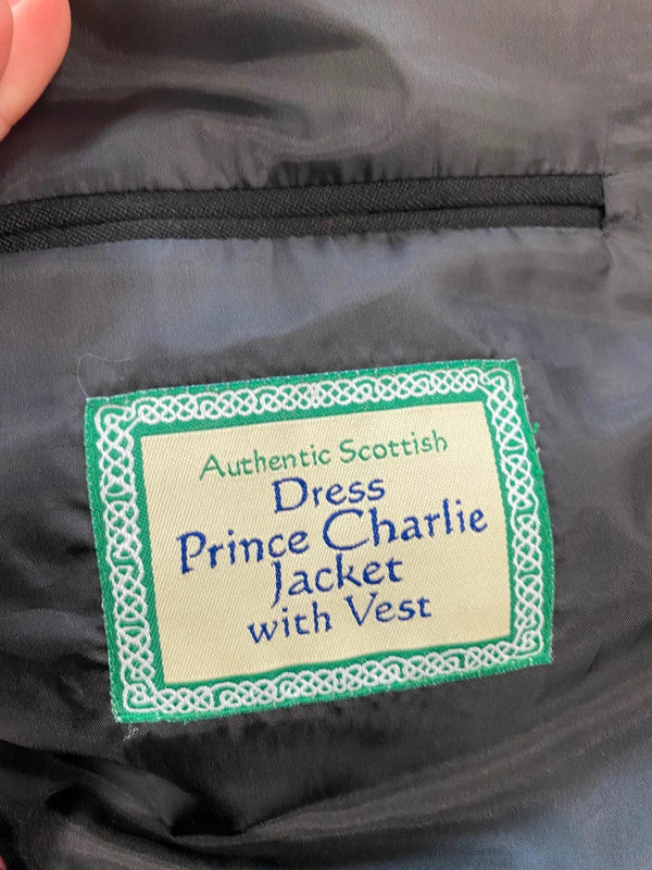 Classic Men’s Prince Charlie Kilt Jacket & Waistcoat UK46L #106 MD001