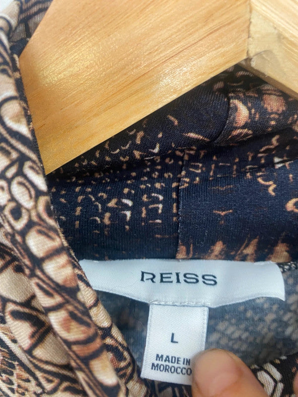 Fabulous Reiss Naomi Snakeskin Midaxi Dress UkL Brown & Black AS001