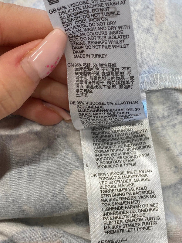 Fabulous Reiss Dress UK 16 Abstract blue maxi dress AS001